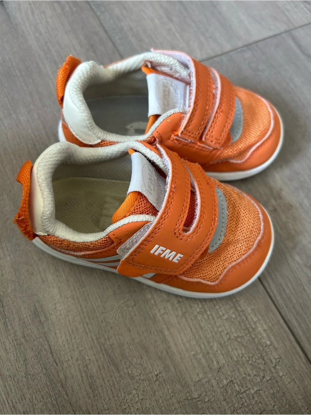 Orange IFME Light Baby / Toddler One-Belt Mesh Sneakers Size: 7.5